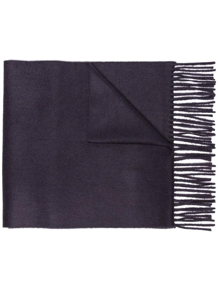 Burberry Crest Embellished Cashmere Scarf - Blue