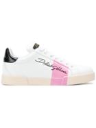 Dolce & Gabbana Stripe Panel Sneskers - White