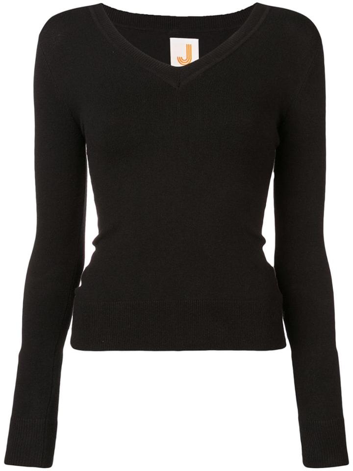 Joostricot Wide V-neck Jumper - Black