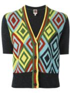 I'm Isola Marras Diamond Intarsia Cardigan, Women's, Size: Medium, Yellow/orange, Virgin Wool