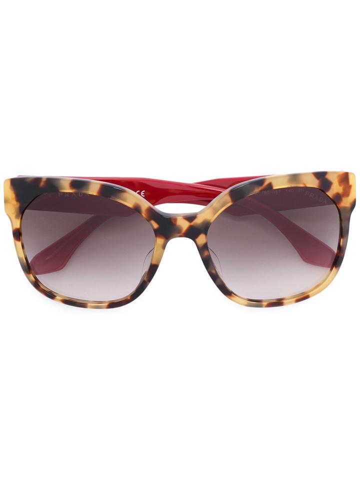 Prada Eyewear - Oversized Sunglasses - Women - Acetate - 57, Women's, Nude/neutrals, Acetate