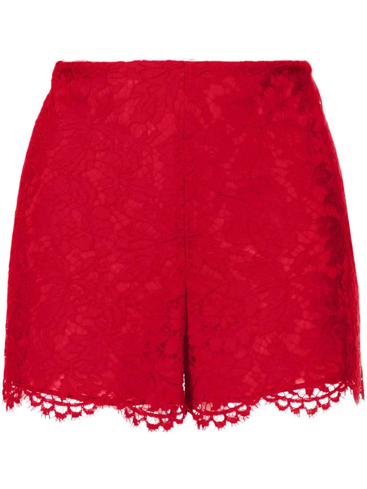 Valentino Lace Shorts - Red