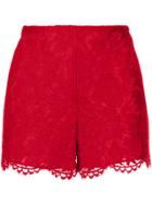 Valentino Lace Shorts - Red