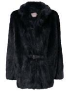 Urbancode Belted Fur Jacket - Blue
