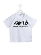 Comme Des Garçons Play Kids Play Print T-shirt, Girl's, Size: 6 Yrs, White