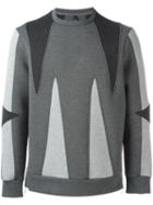 Neil Barrett Geometric Panelled Sweatshirt, Men's, Size: Medium, Grey, Lyocell/cotton/viscose/spandex/elastane