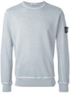Stone Island Logo Patch Sweatshirt, Men's, Size: Medium, Grey, Cotton