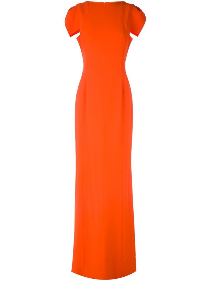 Antonio Berardi Shortsleeved Gown, Women's, Size: 44, Yellow/orange, Silk/spandex/elastane/rayon