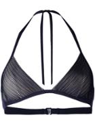 La Perla Millerighe Triangle Bikini Top, Women's, Size: 32b, Black, Polyamide/spandex/elastane