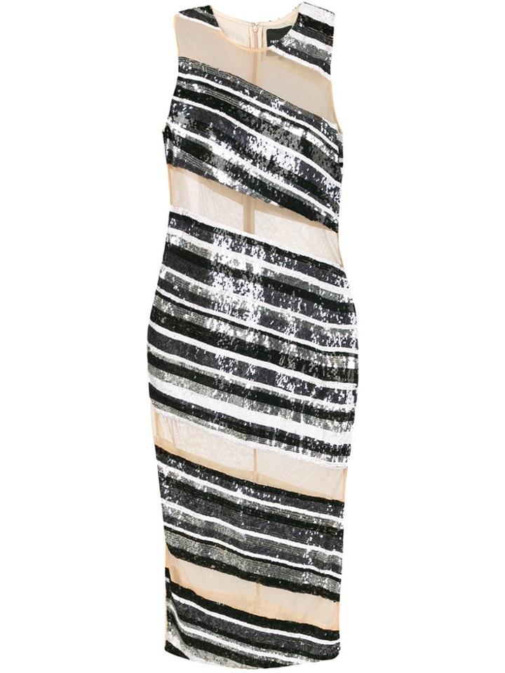 Retrofete Sequinned Diagonal Panelled Dress - Black