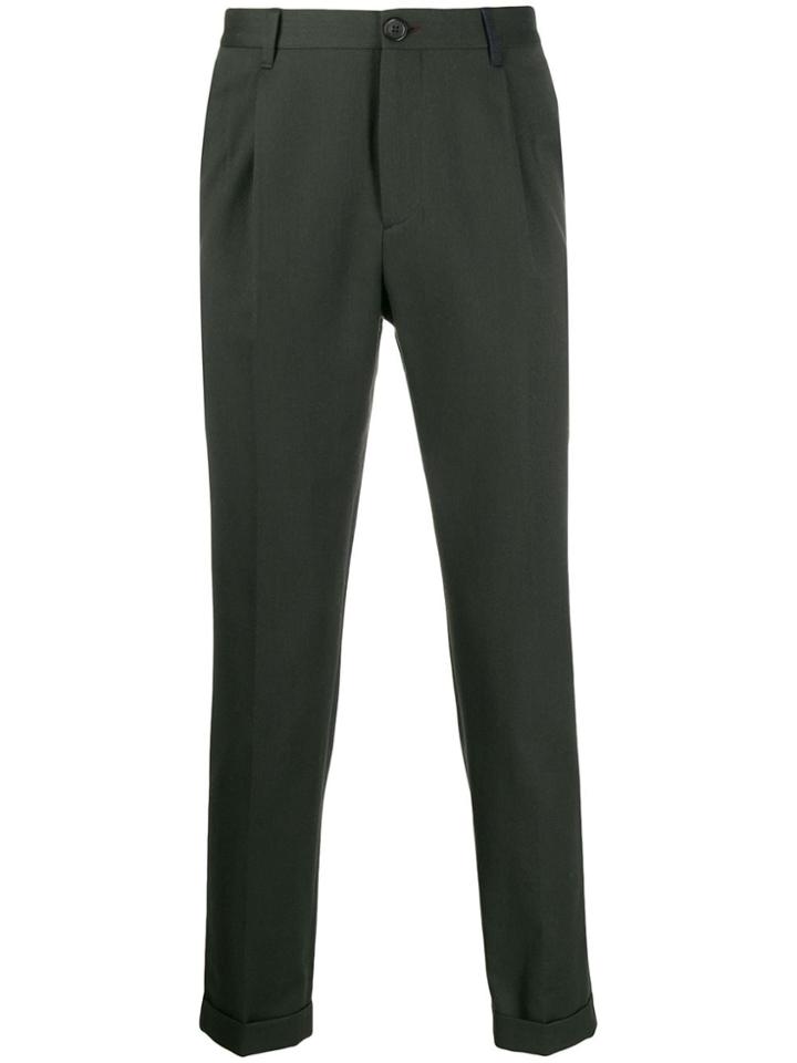 Ps Paul Smith Tapered Mid-rise Trousers - Green