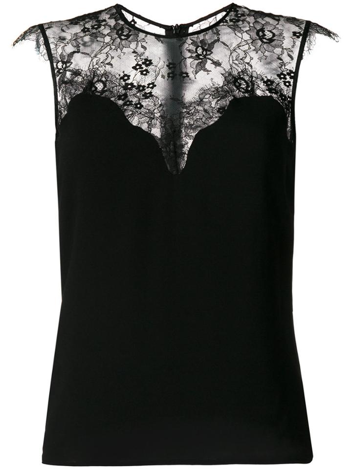 Carven Lace Insert Top - Black