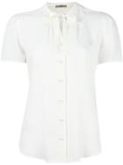 Etro Tied Neck Buttoned Blouse, Women's, Size: 42, White, Silk