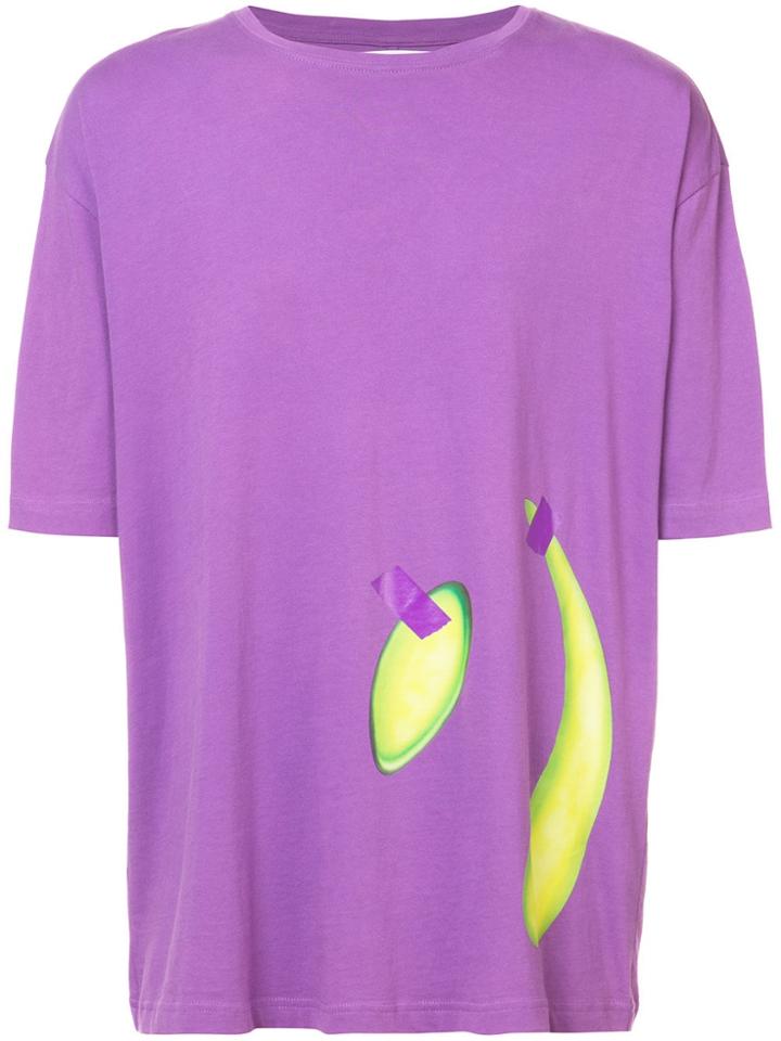 Rochambeau Taped Drops Print T-shirt - Pink & Purple