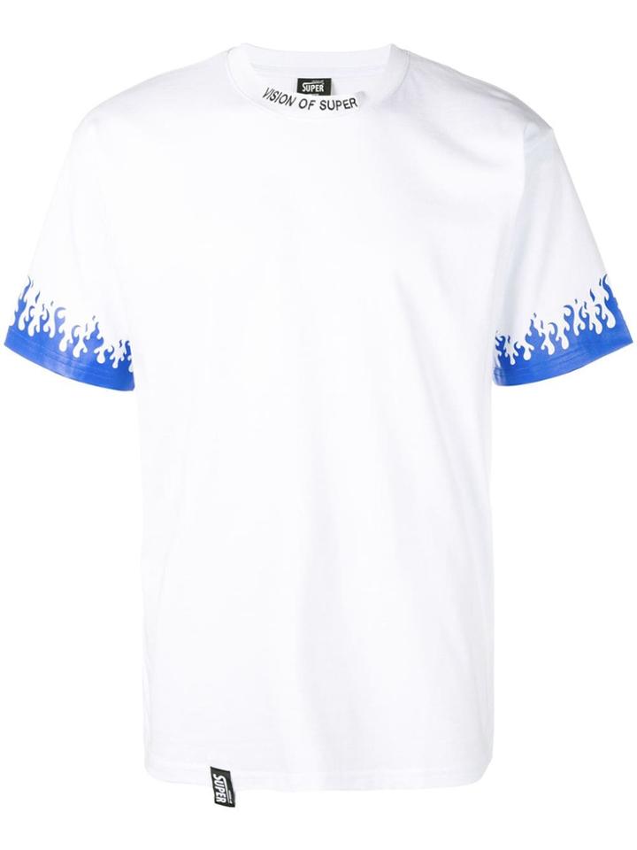 Vision Of Super Flame Print Logo T-shirt - White