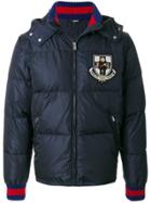 Gucci Patch Hooded Padded Jacket - Blue