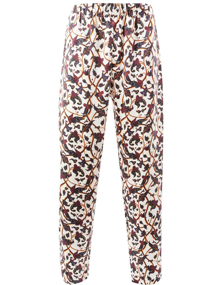 Edward Crutchley Floral Print Trousers - White