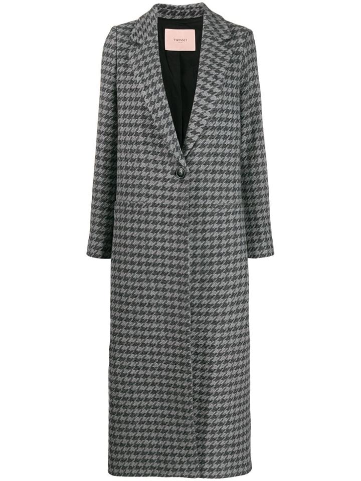 Twin-set Fitted Single-breasted Coat - Grey