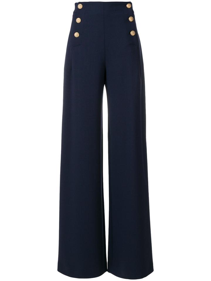 Alberta Ferretti Wide High Rise Trousers - Blue