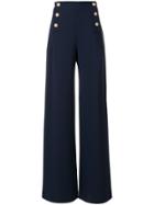 Alberta Ferretti Wide High Rise Trousers - Blue