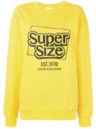 Calvin Klein Jeans Est. 1978 Logo Slogan Print Sweatshirt - Yellow