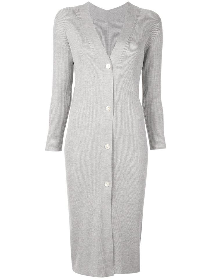 Ballsey Long Ribbed Cardigan - Grey