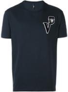 Versus Logo Patch T-shirt, Men's, Size: Medium, Blue, Cotton