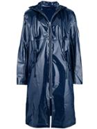 Helmut Lang Framed Long Windbreaker - Blue