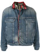 Represent Tartan Interior Denim Jacket - Blue