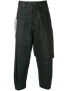 Rick Owens Drkshdw Layered Strapped Jeans - Black