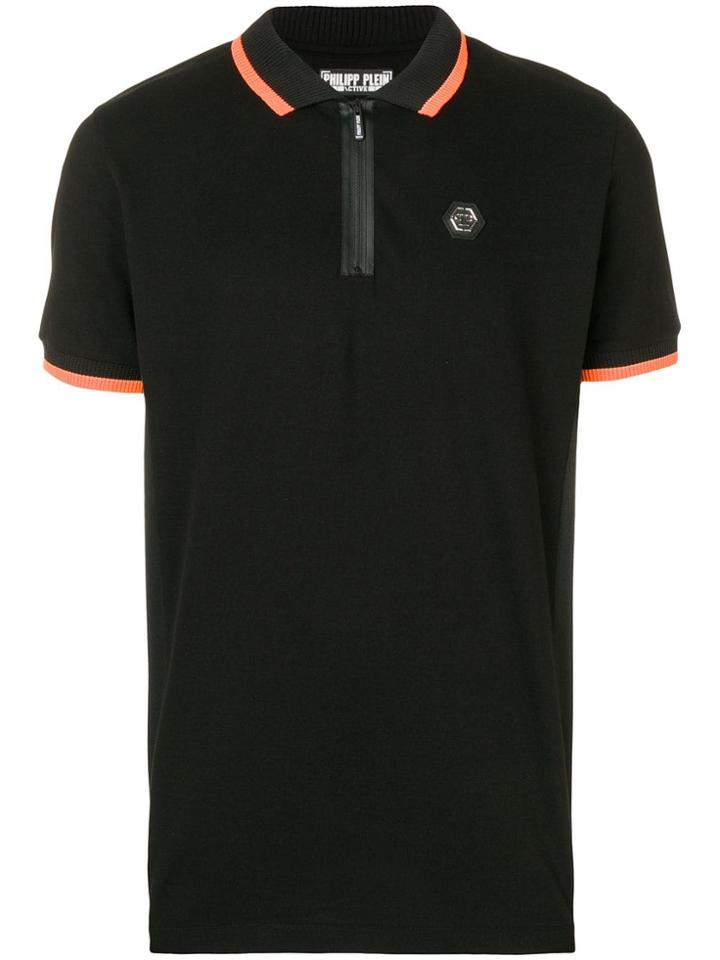 Philipp Plein Active Logo Plaque Polo Shirt - Black