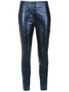 Andrea Bogosian Metallic Skinny Trousers - Blue