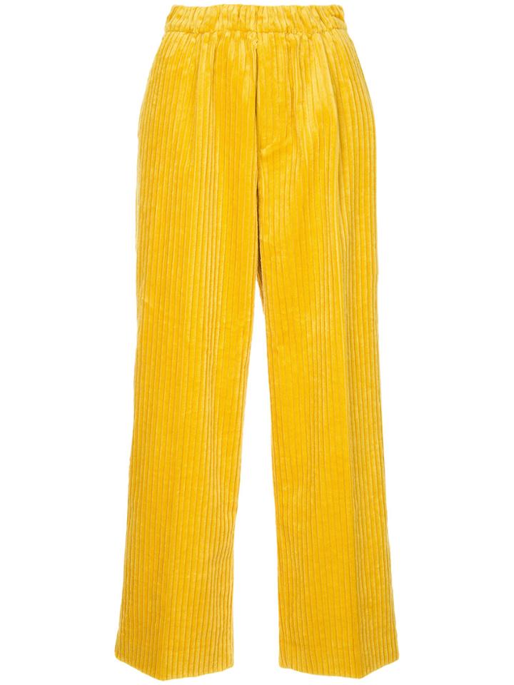 Astraet Ribbed Cropped Trousers - Yellow & Orange