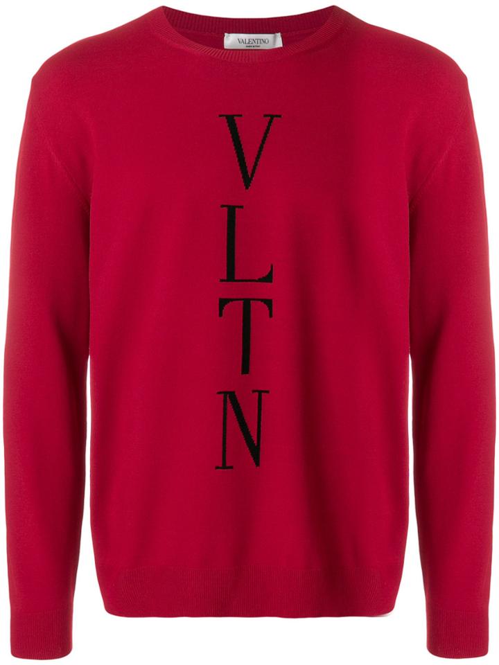 Valentino Woven Logo Sweatshirt - Red