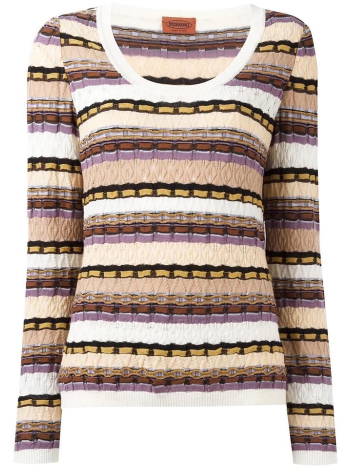 Missoni Vintage Striped Knit Jumper - White