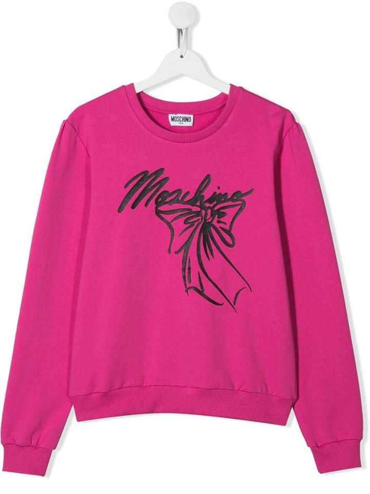 Moschino Kids Teen Ribbon Logo T-shirt - Pink