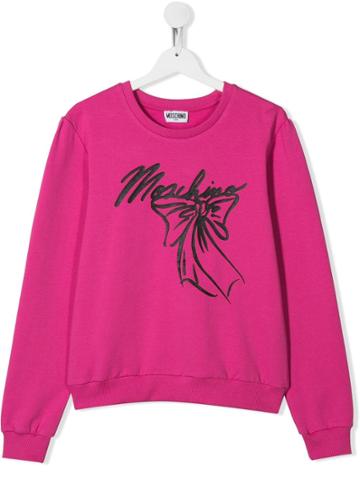Moschino Kids Teen Ribbon Logo T-shirt - Pink