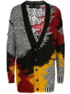 Isabel Benenato Distressed Effect Mid-length Cardigan - Black