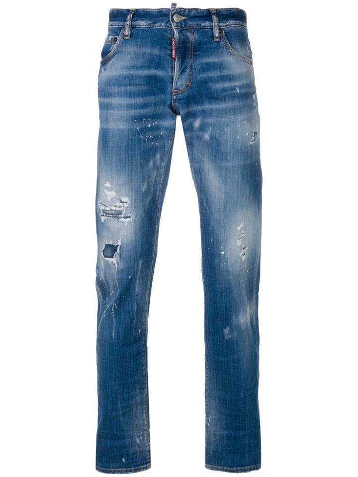 Dsquared2 Spray Tidy Biker Jeans - Blue