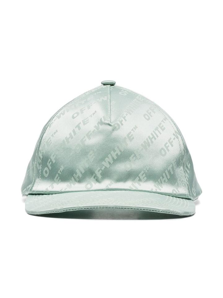 Off-white Logo Satin Cap - Green