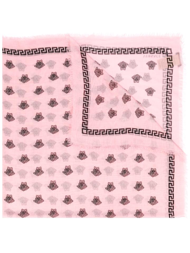 Versace Medusa Motif Scarf - Pink & Purple