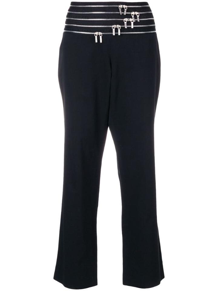 Jil Sander Pre-owned Zip-embellished Cropped Trousers - Black