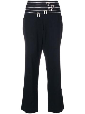 Jil Sander Pre-owned Zip-embellished Cropped Trousers - Black