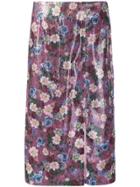 Erdem Floral Sequined Skirt - Purple