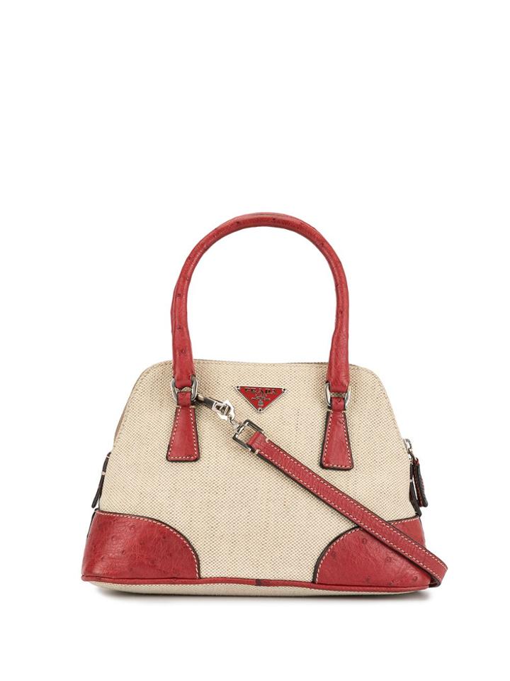 Prada Pre-owned Mini Triangular Logo Plaque 2way Bag - White