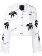 Philipp Plein Palm Tree Denim Jacket - White
