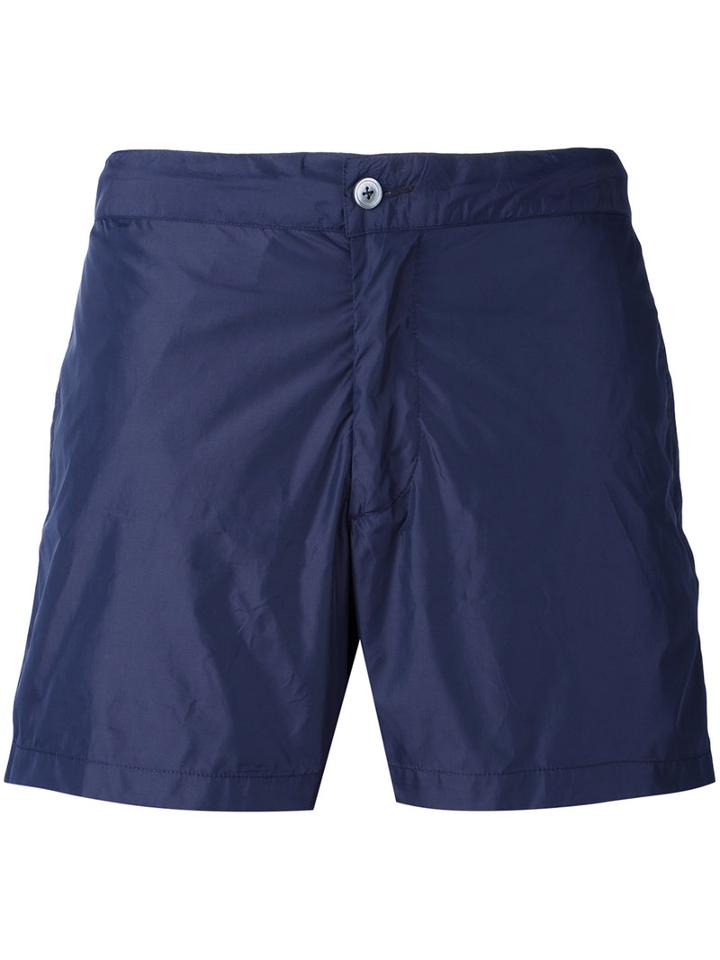 Officine Generale Classic Swim Shorts, Men's, Size: Large, Blue, Polyamide/polyester