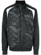 Ea7 Emporio Armani Zipped Camouflage Sweatshirt - Black