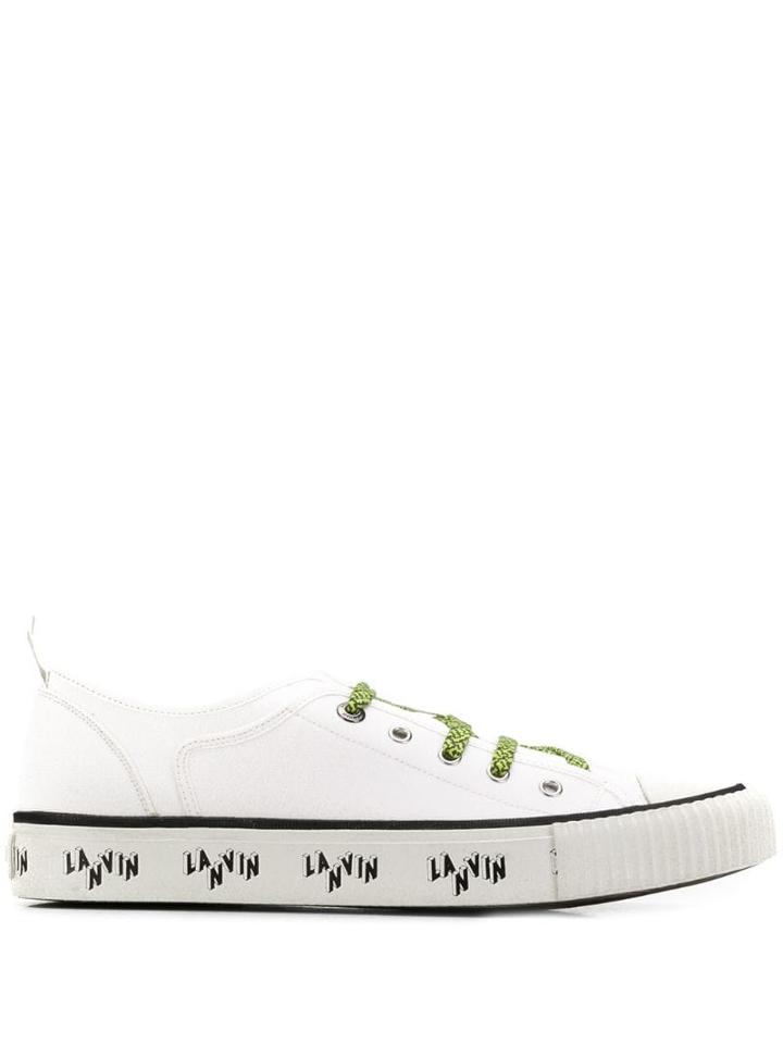 Lanvin Logo Print Low Top Sneakers - White