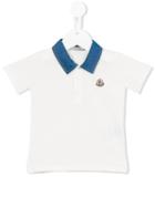 Moncler Kids - Contrast Collar Polo Shirt - Kids - Cotton/spandex/elastane - 18-24 Mth, White